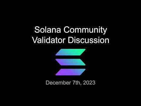 Validator Discussion - December 7 2023